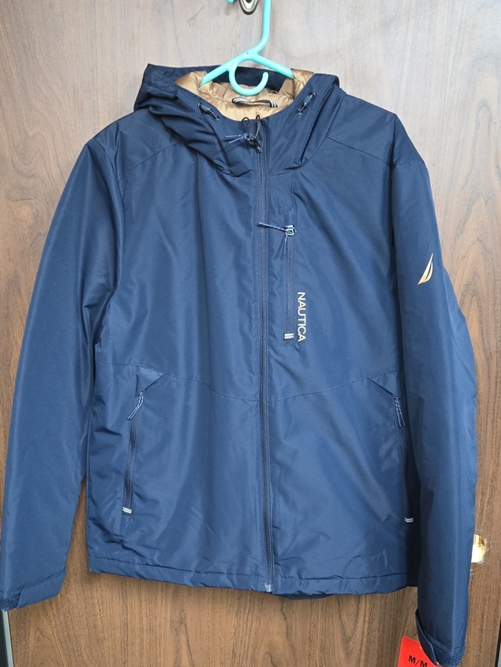Nautica Other - Nautica Size L Navy and Tan Hooded Winter Jacket